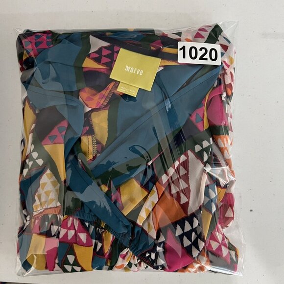 Maeve Anthropologie Womens Fit 4-6 Geometric Print Kimono Wrap Dress Artsy Fairy - Picture 14 of 14